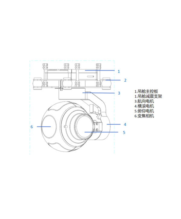 拓飞 P-B10R系列变焦吊舱微型无人机云台4K高清三光稳像三轴防抖航拍