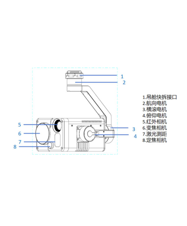 拓飞 P-H24四光吊舱全彩夜视4K微型吊舱无人机云台相机