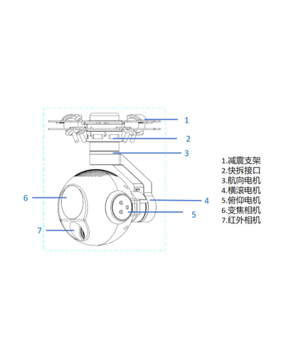 拓飞 P-L10D 双光吊舱智能追踪热成像数字变焦2K高清云台