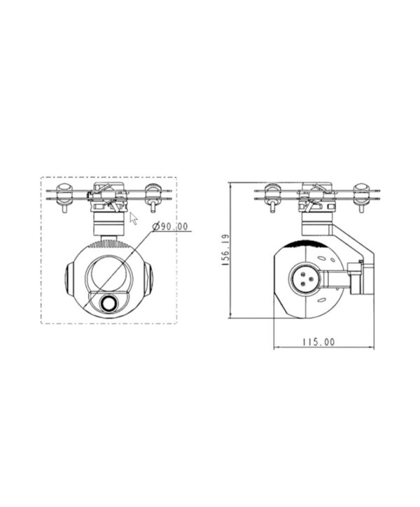 拓飞 P-L10D 双光吊舱智能追踪热成像数字变焦2K高清云台