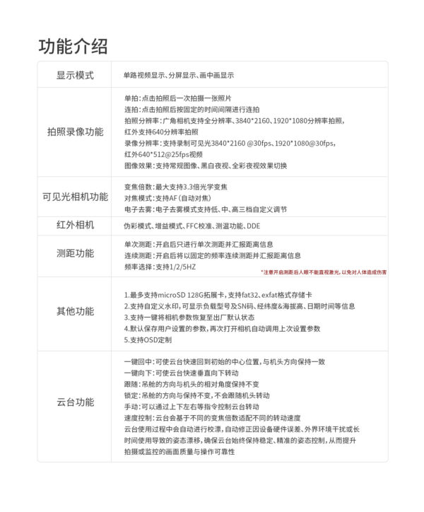 拓飞 P-H3R四光吊舱全彩夜视4K微型吊舱无人机云台相机