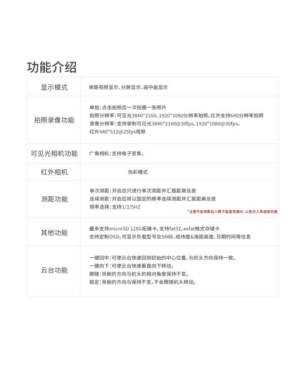 拓飞 P-M0系列三光10倍吊舱 AI高清智能光学变焦相机陀螺稳定