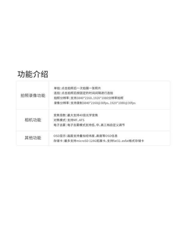 拓飞 P-B40R系列变焦吊舱微型无人机云台4K高清三光稳像三轴防抖航拍