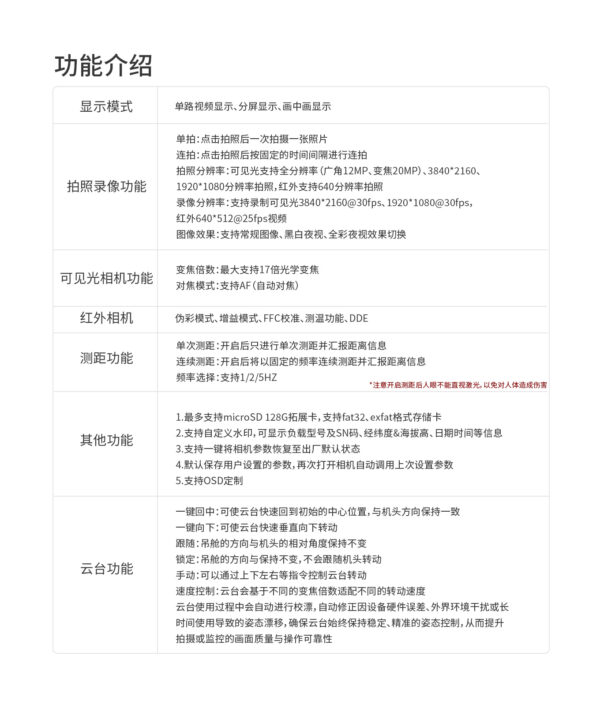 拓飞 P-H17 四光吊舱全彩夜视4K微型吊舱无人机云台相机